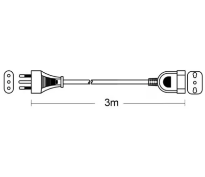 PROL. SP-PR 16A 3M BIPAS 3X1 NERO P