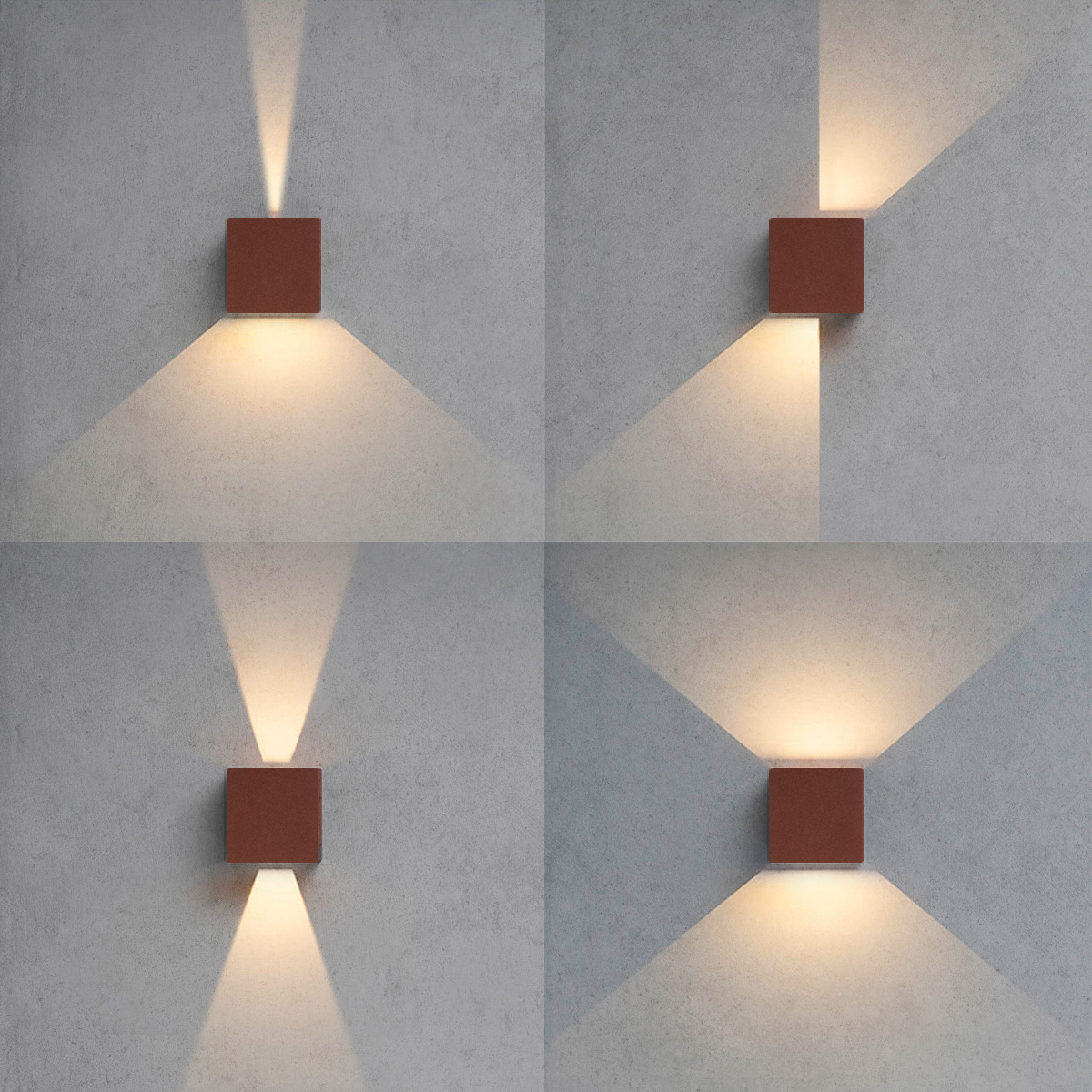 Applique LED IP65 Quadrata 2x5W CCT Antracite
