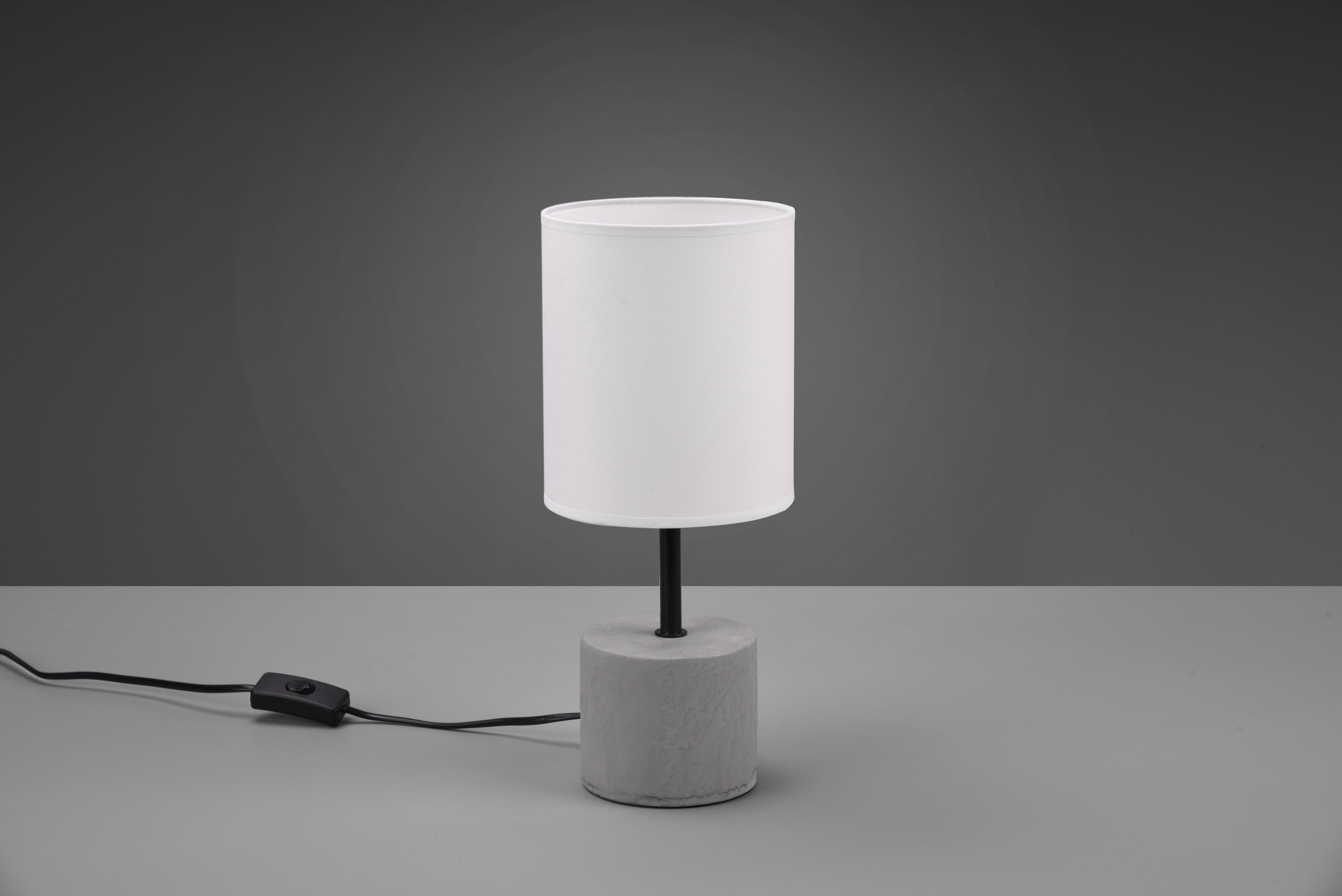 BEN LAMPADA DA TAVOLO BASE CEMENTO GRIGIO CON PARALUME BIANCO H. 35CM