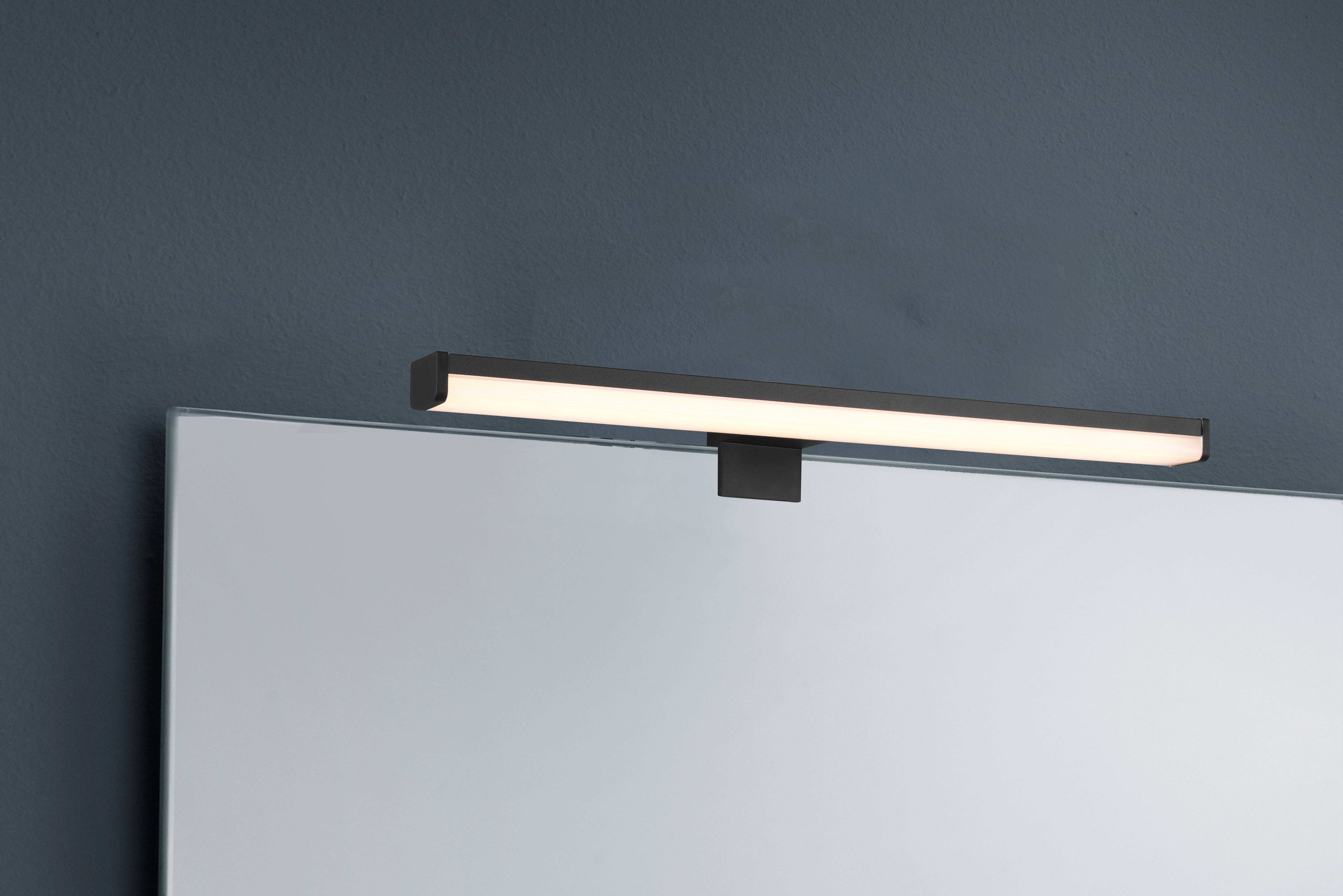 LINO H2O APPLIQUE NERO ANCHE CON POSSIBILITA' DI AVVITARE SU SPECCHIO IP44 L. 40CM