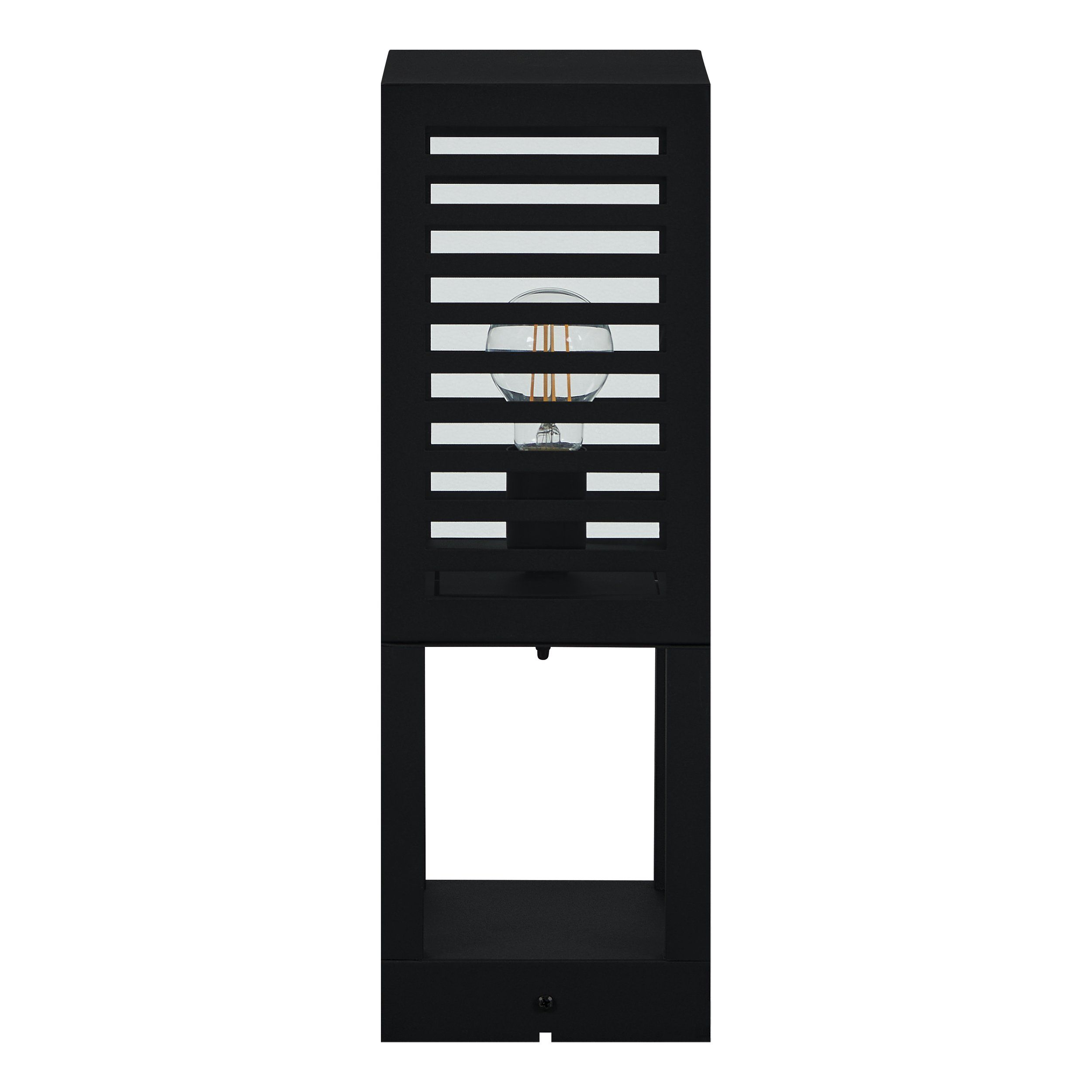 ALAMONTE 3 - Paletti basso - E27 1X60W - Struttura in alluminio, acciaio   / finitura nero; IP44;
L150 x 150 H450