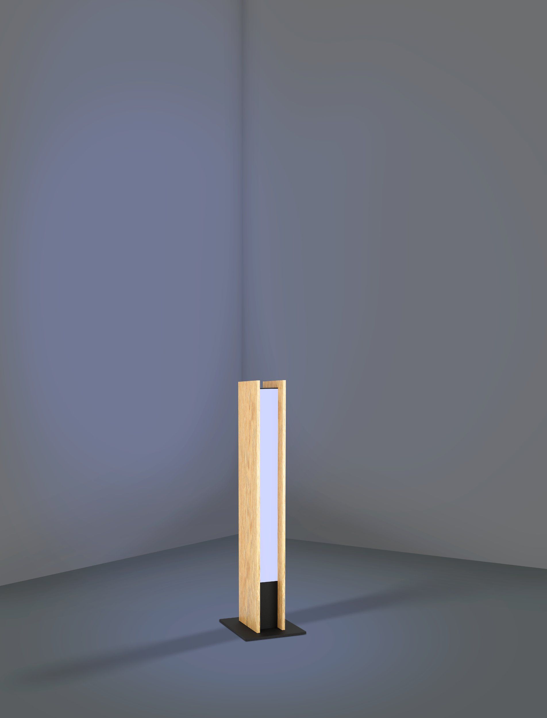 ANCHORENA-Z - Lampada da tavolo - LED 16W 2700-6500K 1800Lm inclusa - Struttura in legno, acciaio / finitura marrone, nero; Diffusore in plastica / finitura bianco;
L75 x 55 H465