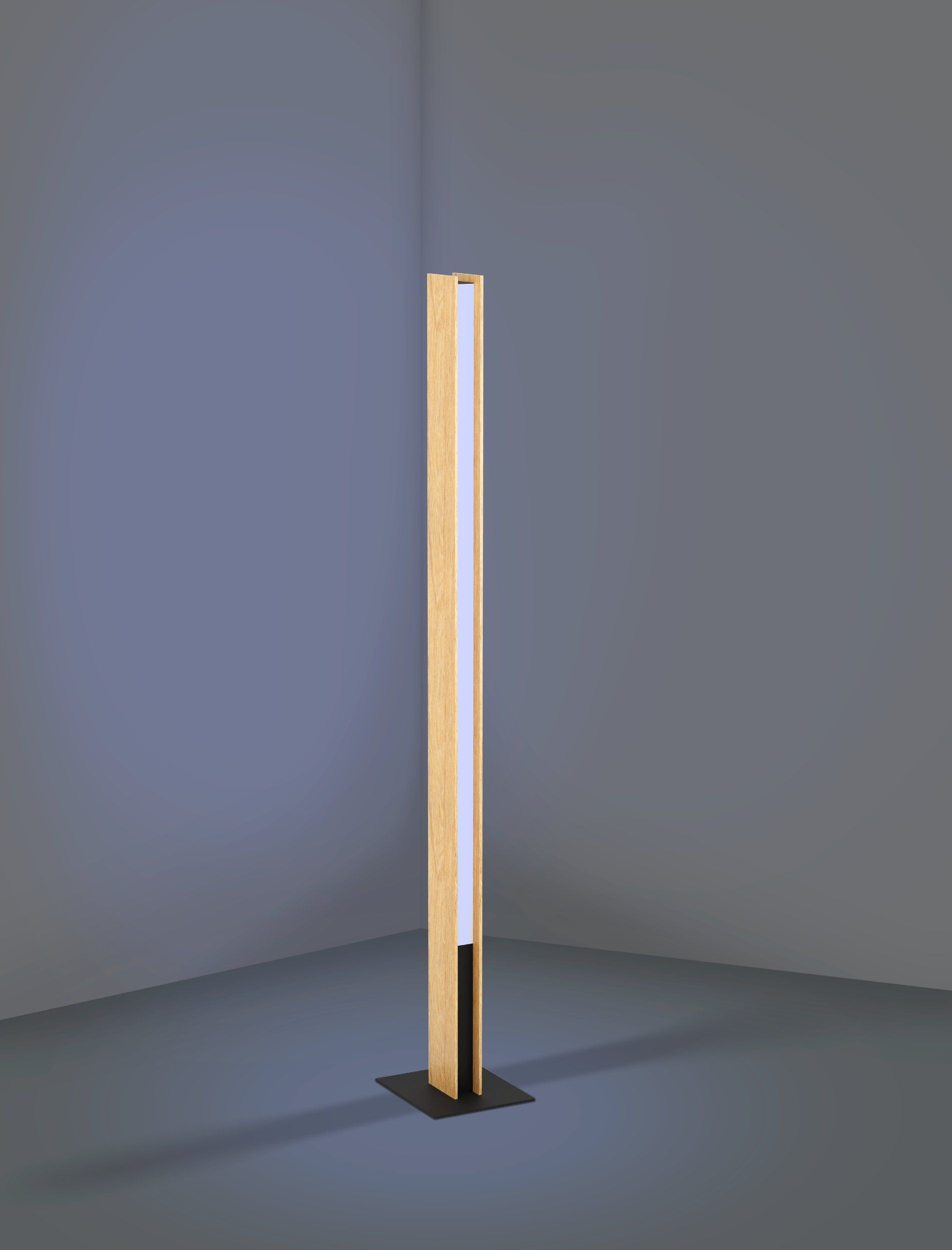 ANCHORENA-Z - Piantana - LED 35W 2700-6500K 3980Lm inclusa - Struttura in legno, acciaio / finitura marrone, nero; Diffusore in plastica / finitura bianco;
L105 x 55 H1500
