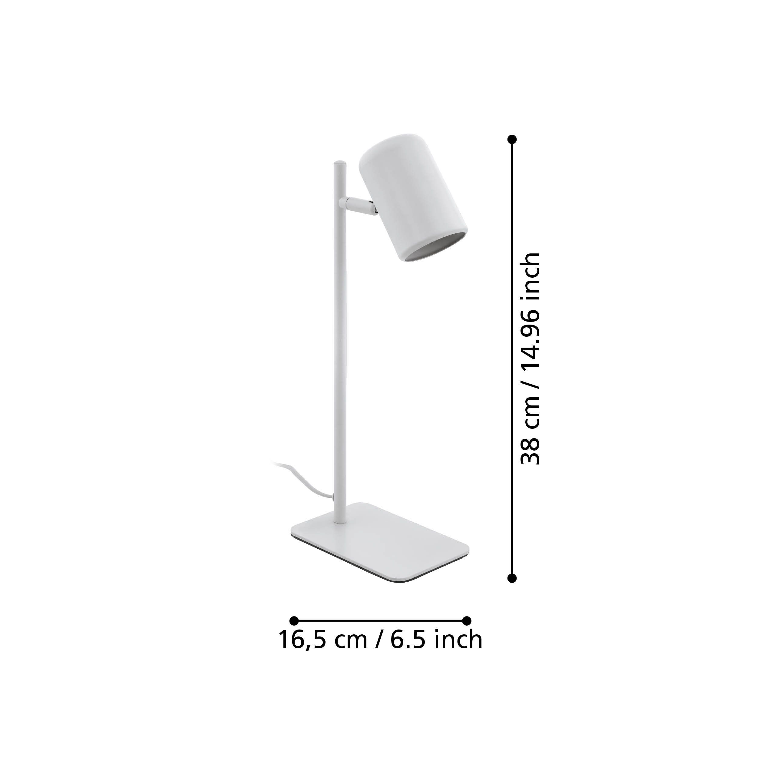 CEPPINO - Lampada da tavolo - GU10-LED 1X4,5W inclusa - Struttura in acciaio / finitura bianco;
H380