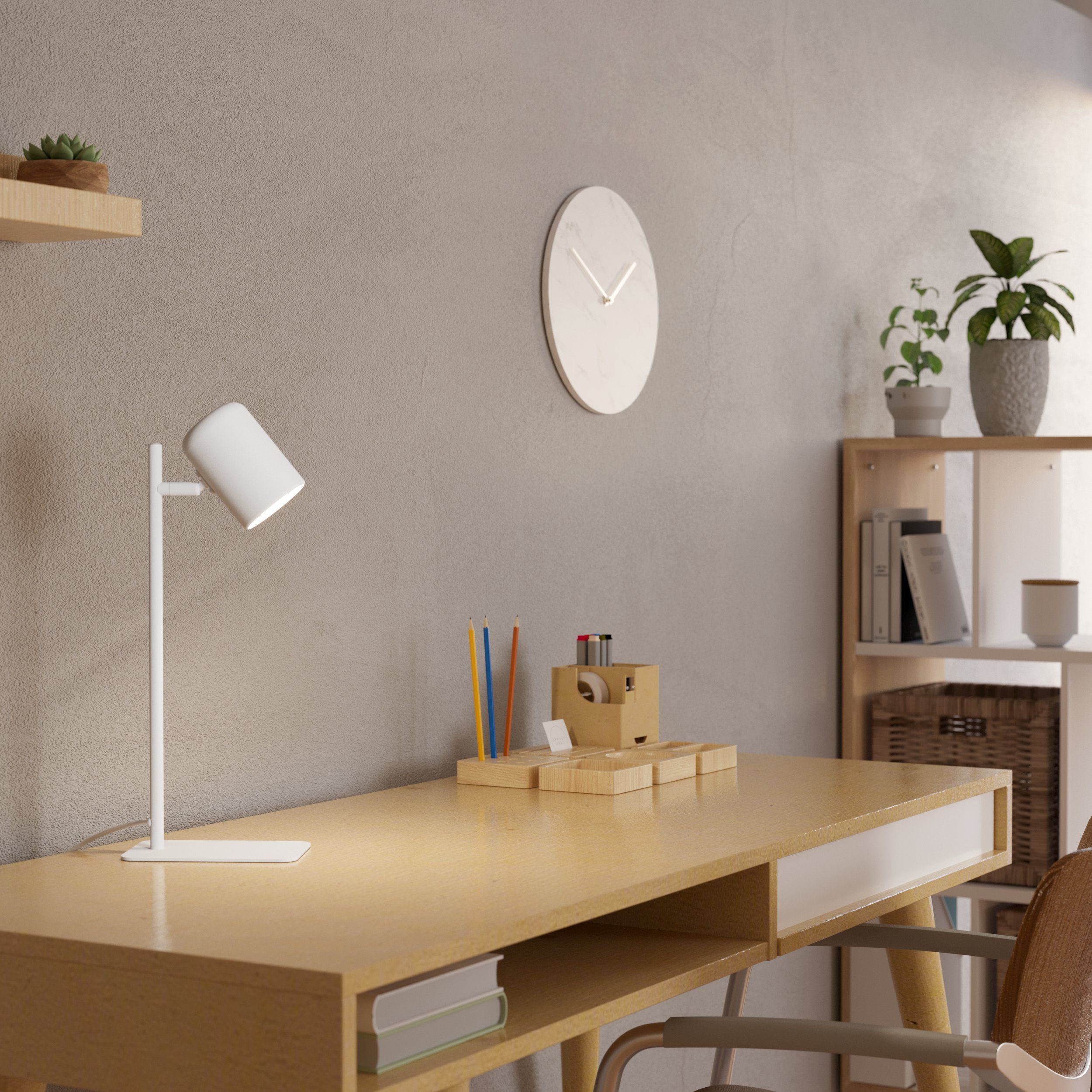 CEPPINO - Lampada da tavolo - GU10-LED 1X4,5W inclusa - Struttura in acciaio / finitura bianco;
H380