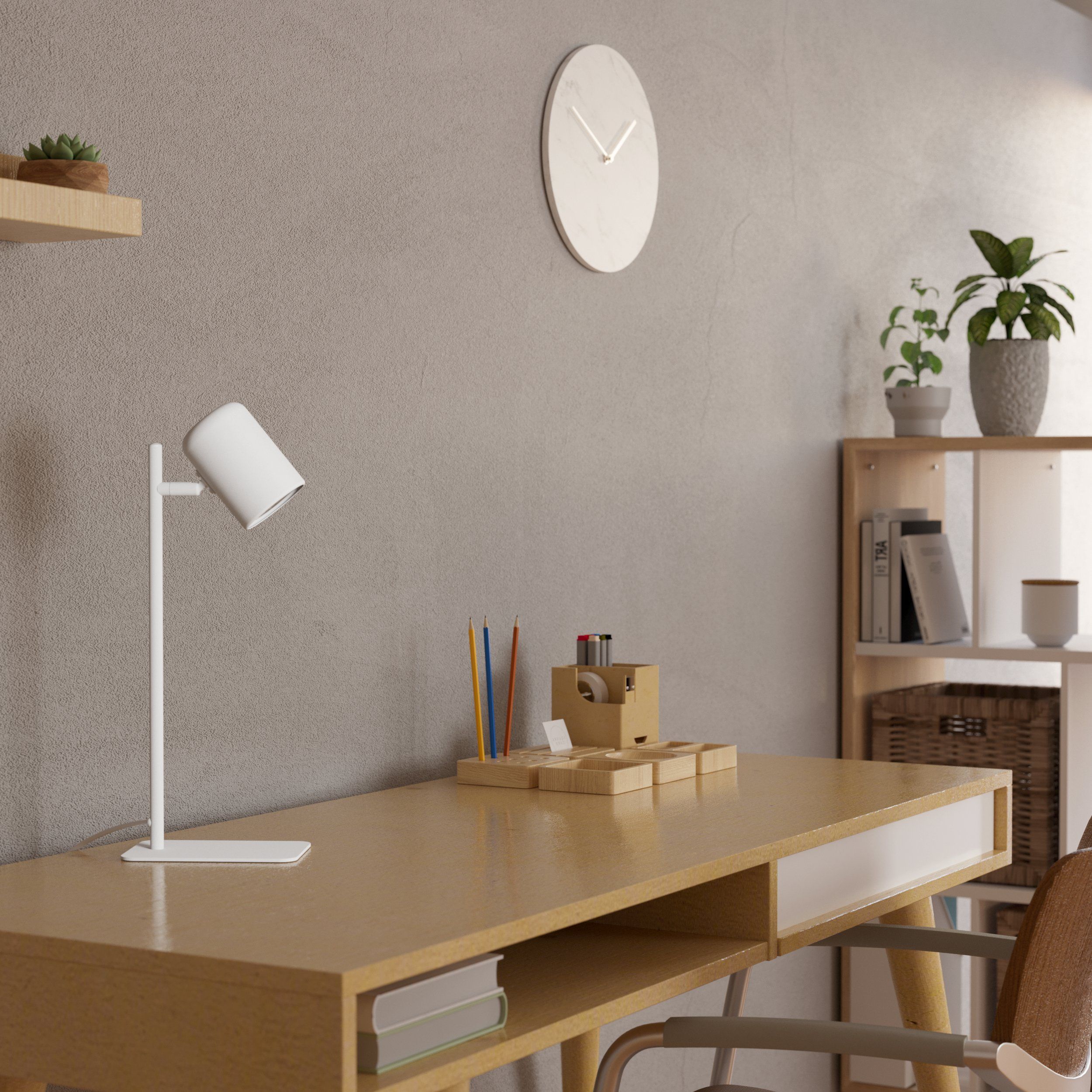 CEPPINO - Lampada da tavolo - GU10-LED 1X4,5W inclusa - Struttura in acciaio / finitura bianco;
H380