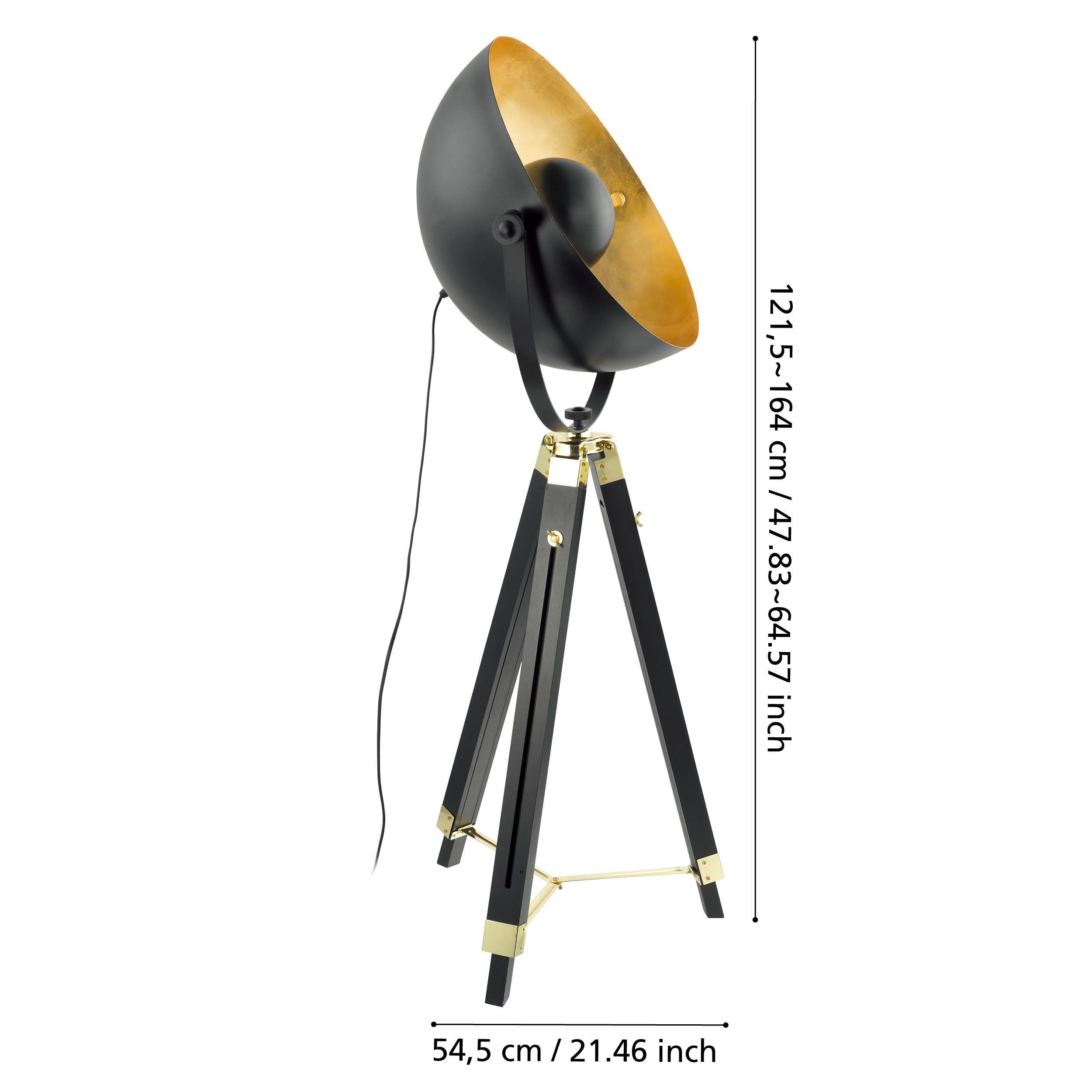 COVALEDA - Piantana - E27 1X60W - Struttura in legno, acciaio / finitura nero, ottone, oro;
Ø550 H1640
