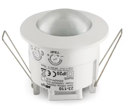 SENSORE PIR INCASS.230VAC BIANCO IP