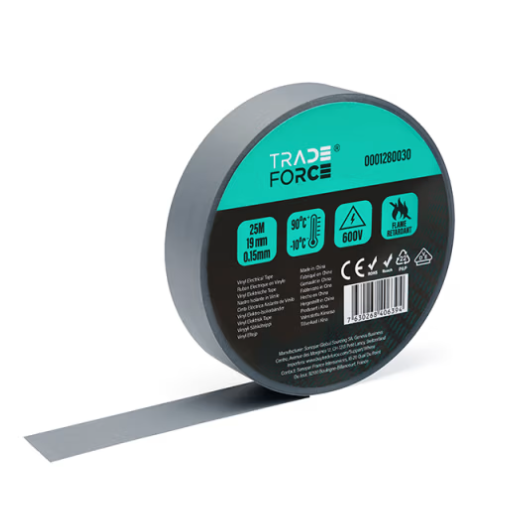 NASTRO ISOL.PVC 0.15MMX19MMX25M GRI