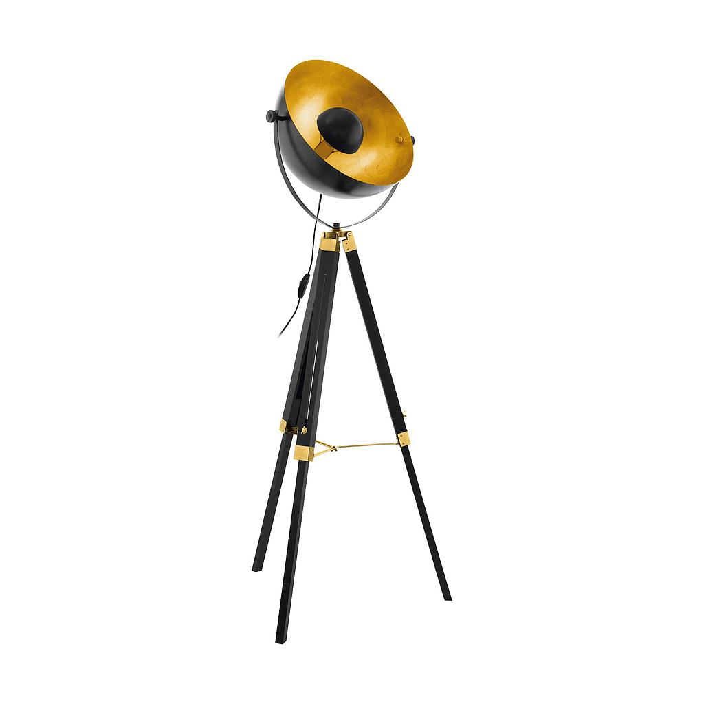 COVALEDA - Piantana - E27 1X60W - Struttura in legno, acciaio / finitura nero, ottone, oro;
Ø550 H1640
