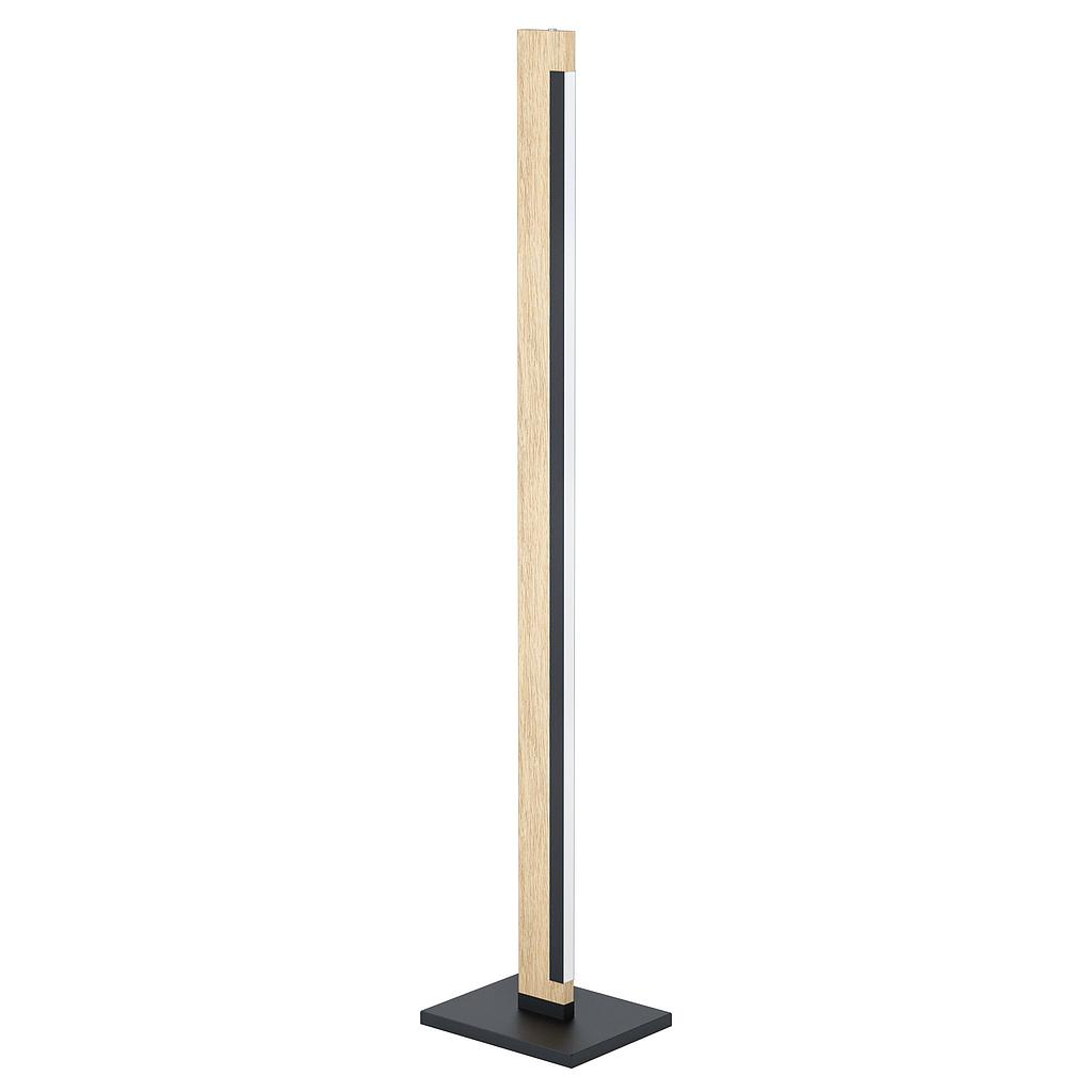 CAMACHO - Piantana - LED 19,5W 3000K 2400Lm inclusa - Struttura in metallo e legno / finitura nero, marrone; Diffusore in plastica / finitura bianco;
L75 x 20 H1260
