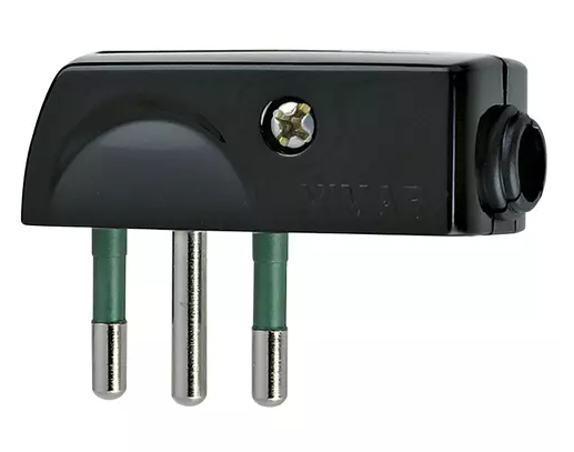 Spina 2P+T 10A SPA11 90° nero