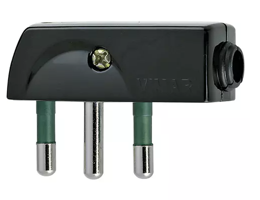 Spina 2P+T 16A SPA17 90° nero