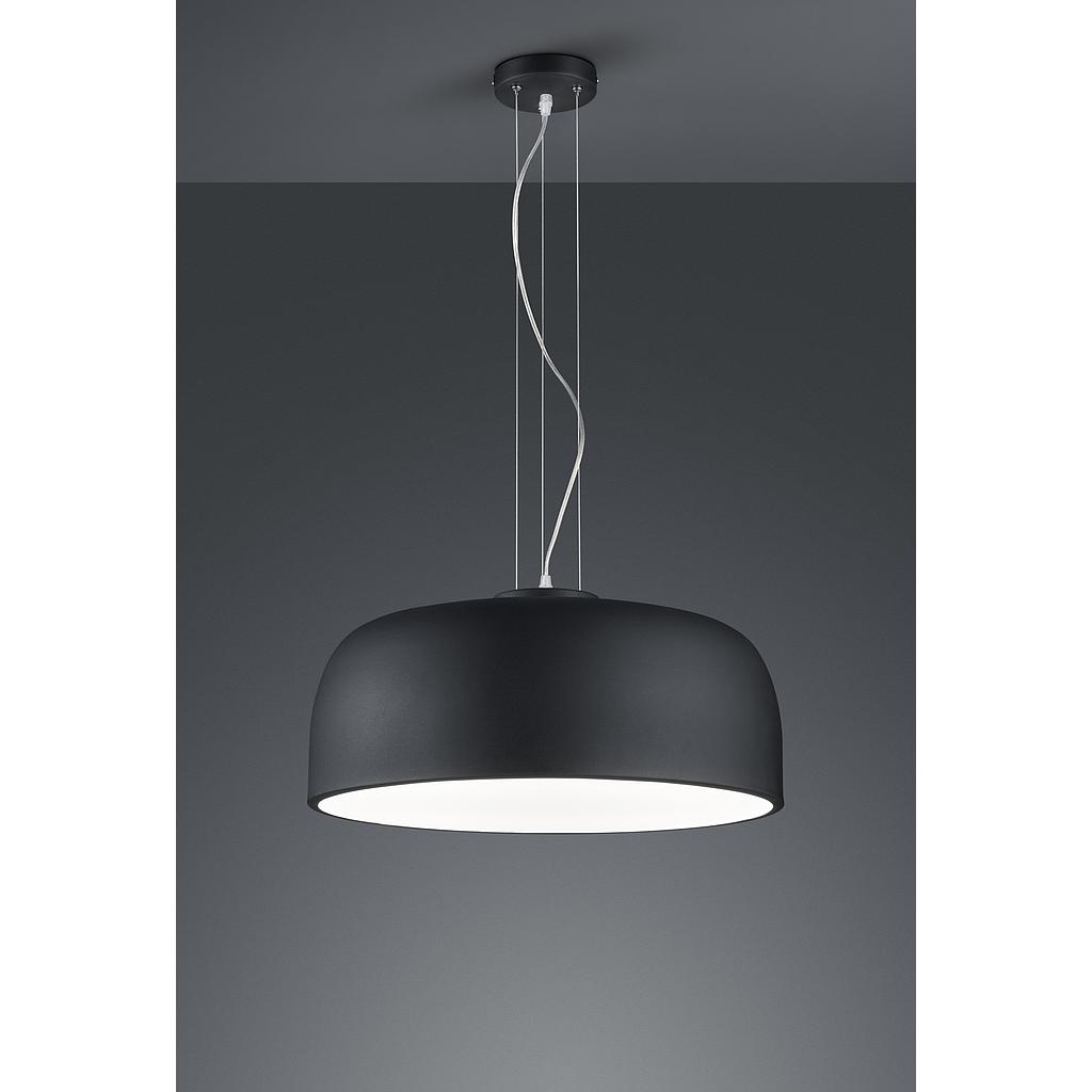 BARON SOSPENSIONE TONDA METALLO NERO CON DIFFUSORE SATINATO D.52 CM