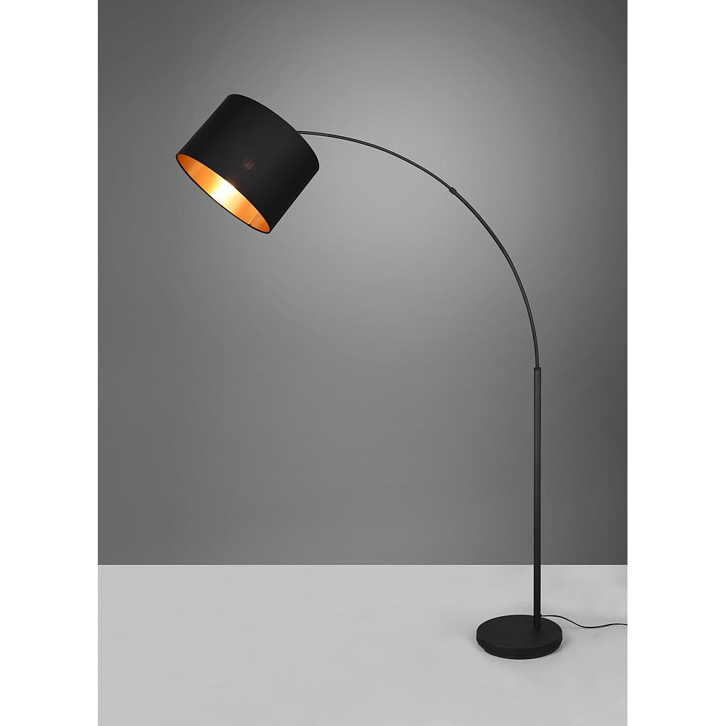 BOLIVIA PIANTANA METALLO NERO AD ARCO CON PARALUME NERO E ORO H. 171CM