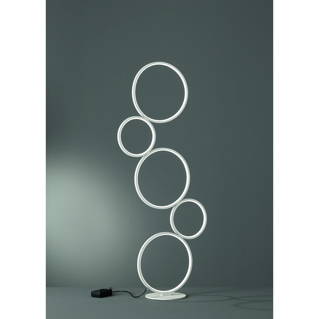 RONDO PIANTANA LED 5 CERCHI METALLO BIANCO OPACO CON VARIALUCE H. 115CM