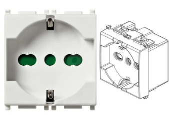 Presa 2P+T 16A universale bianco