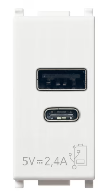 Alimentatore USB A+C 12W2,4A5V 1M bianco