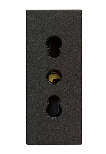 Presa 2P+T 16A P17/11 nero