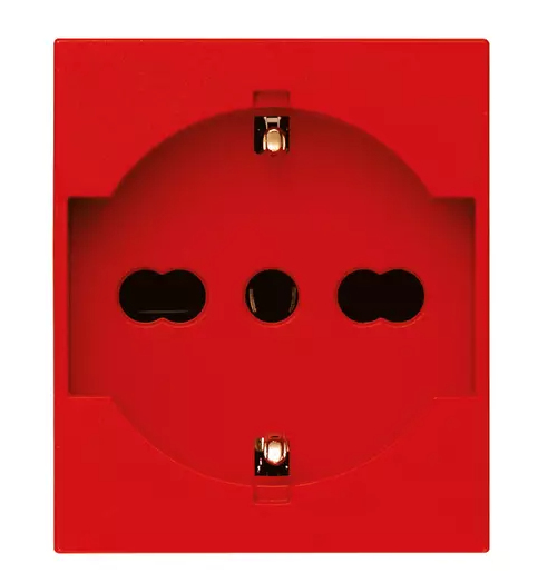 Presa 2P+T 16A universale rosso