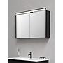 LINO H2O APPLIQUE NERO ANCHE CON POSSIBILITA' DI AVVITARE SU SPECCHIO IP44 L. 60CM