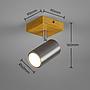 MARLEY BASE SPOT CIL. ACCIAIO BASE LEGNO NATURALE H. 16,5CM