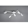 MARLEY PLAFONIERA 2 BARRE ORIENTABILI 5 SPOTS CILINDRO METALLO BIANCO L. 77,5CM 
