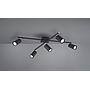 MARLEY PLAFONIERA 2 BARRE ORIENTABILI 5 SPOTS CILINDRO METALLO NERO L. 77,5CM 