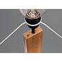 RAHUL PIANTANA TOUCH METALLO E PARALUME NERO E LEGNO CON LED H. 150CM