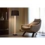RAHUL PIANTANA TOUCH METALLO E PARALUME NERO E LEGNO CON LED H. 150CM