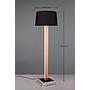 RAHUL PIANTANA TOUCH METALLO E PARALUME NERO E LEGNO CON LED H. 150CM