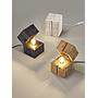 TREASURE LAMPADA DA TAVOLO E14-LED INCLUSA LEGNO BIANCO H. 16CM
