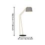 ALMERIMAR - Piantana - E27 1X40W - Struttura in acciaio / finitura nero, ottone spazzolato; Diffusore in tessuto / finitura grigio, ottone;
L1100 x 410 H1805