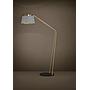 ALMERIMAR - Piantana - E27 1X40W - Struttura in acciaio / finitura nero, ottone spazzolato; Diffusore in tessuto / finitura grigio, ottone;
L1100 x 410 H1805