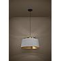 ALMERIMAR - Sospensione - E27 3X40W - Struttura in acciaio / finitura nero, ottone spazzolato; Diffusore in tessuto / finitura grigio, ottone;
Ø545 H1500