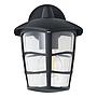 ALORIA - Applique - E27 1X60W - Struttura in alluminio fuso / finitura nero; Diffusore in plastica / finitura chiaro; Dotazione per installazione angolare  ; IP44;
L170 x 190 H225