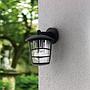ALORIA - Applique - E27 1X60W - Struttura in alluminio fuso / finitura nero; Diffusore in plastica / finitura chiaro; Dotazione per installazione angolare  ; IP44;
L170 x 190 H225