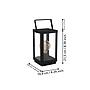 BRADFORD 1 - Lampada da tavolo - E27 1X60W - Struttura in acciaio / finitura nero; Diffusore in vetro / finitura chiaro;
L165 x 150 H370