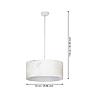 BUCAMARANGA - Sospensione - E27 1X40W - Struttura in acciaio / finitura bianco; Diffusore in tessuto con decori / finitura bianco, oro;
Ø530 H1100
