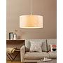 BUCAMARANGA - Sospensione - E27 1X40W - Struttura in acciaio / finitura bianco; Diffusore in tessuto con decori / finitura bianco, oro;
Ø530 H1100
