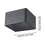 DONINNI 1 - Applique - LED 6,2W 3000K 550Lm inclusa - Struttura in alluminio / finitura antracite; Diffusore in plastica / finitura bianco; IP55;
L135 x 120 H75