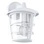 ALORIA - Applique - E27 1X60W - Struttura in alluminio fuso / finitura bianco; Diffusore in plastica / finitura chiaro; Dotazione per installazione angolare  ; IP44;
L170 x 190 H225