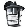 ALORIA - Applique - E27 1X60W - Struttura in alluminio fuso / finitura nero; Diffusore in plastica / finitura chiaro; Dotazione per installazione angolare  ; IP44;
L170 x 190 H225