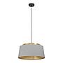 ALMERIMAR - Sospensione - E27 3X40W - Struttura in acciaio / finitura nero, ottone spazzolato; Diffusore in tessuto / finitura grigio, ottone;
Ø545 H1500