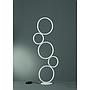 RONDO PIANTANA LED 5 CERCHI METALLO BIANCO OPACO CON VARIALUCE H. 115CM